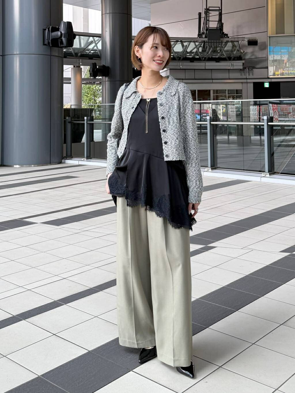 mysty womanの襟付きスラブカーデタンクSETを使ったコーディネートを紹介します。｜Rakuten Fashion(楽天ファッション／旧楽天ブランドアベニュー)6963791