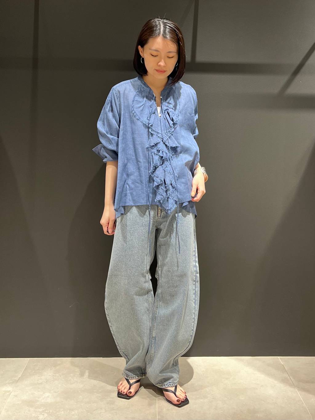 Curensology | ウォッシャブルラミーフリルブラウス | Rakuten Fashion