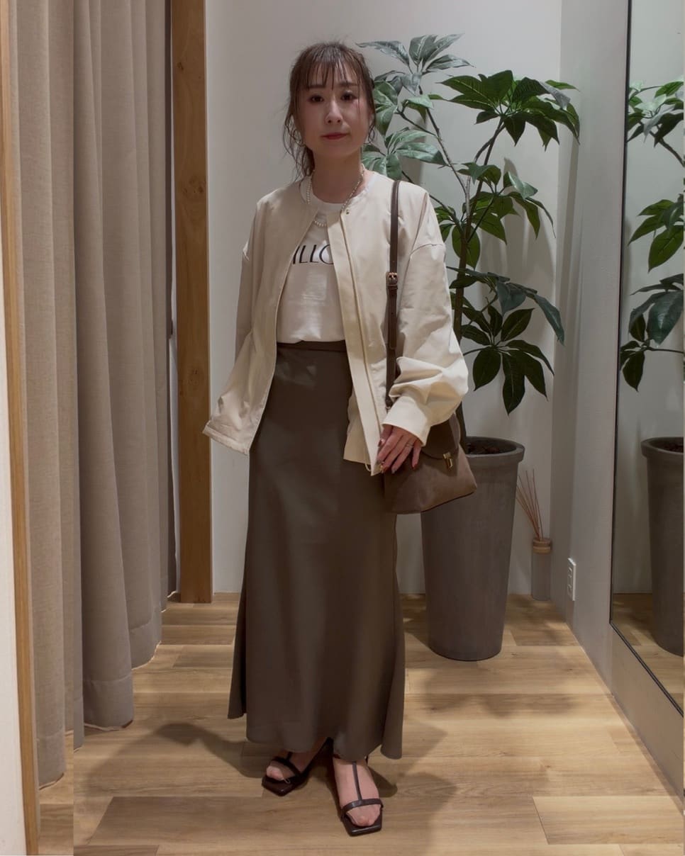Discoatの【Noka】ウエストギャザーブルゾンを使ったコーディネート