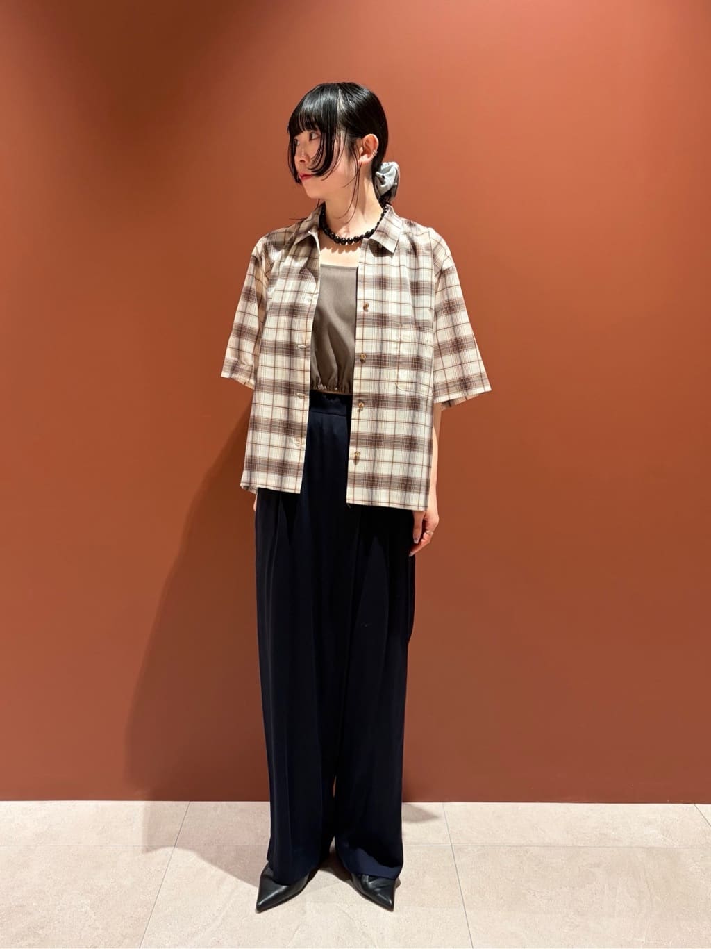 UNITED ARROWS LTD. OUTLET | <6(ROKU)>チェック オープンカラー