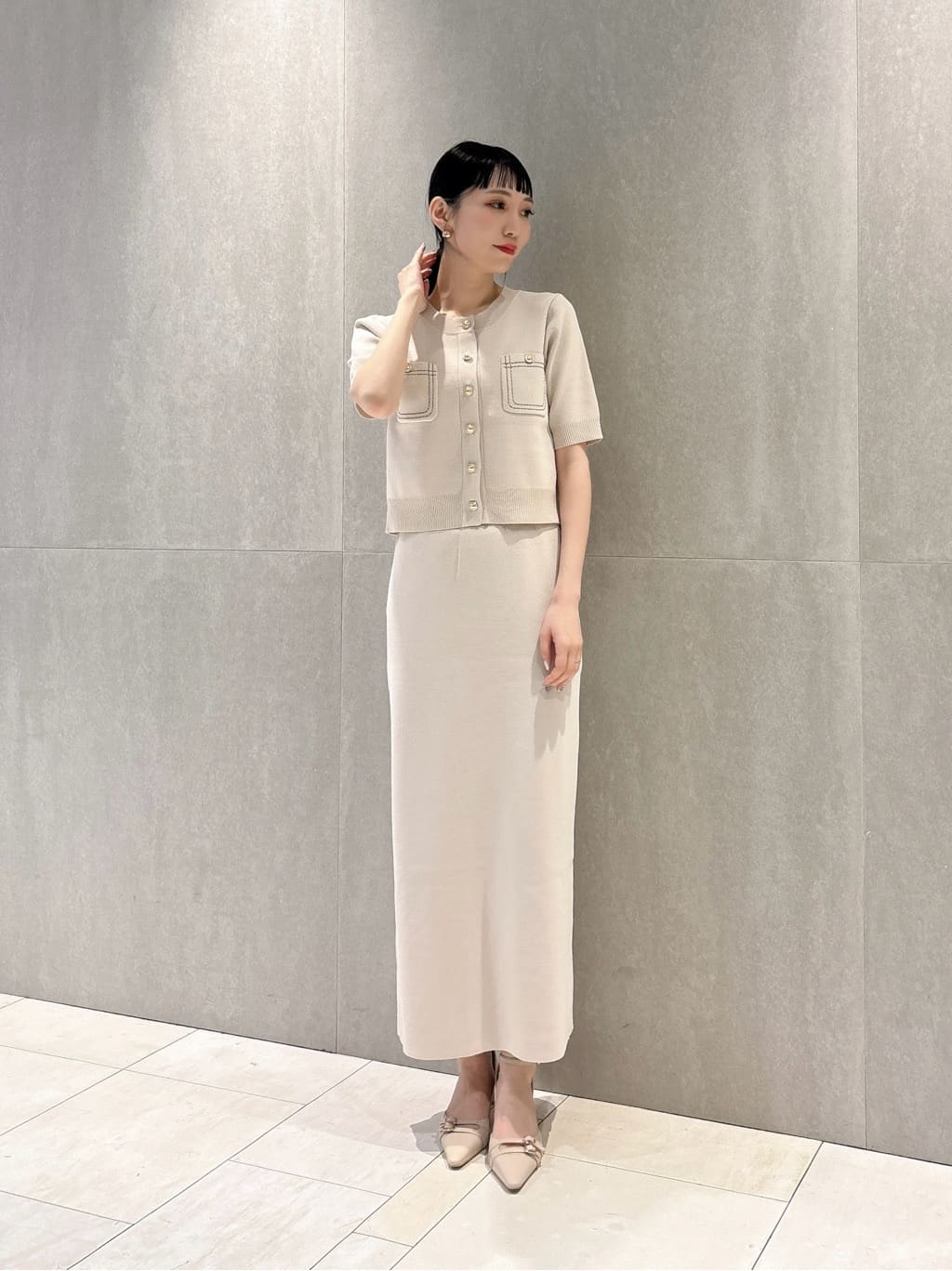 PROPORTION BODY DRESSING 半袖ニットセットアップ プロポーションボディドレッシング PROPORTION BODY DRESSING ドット