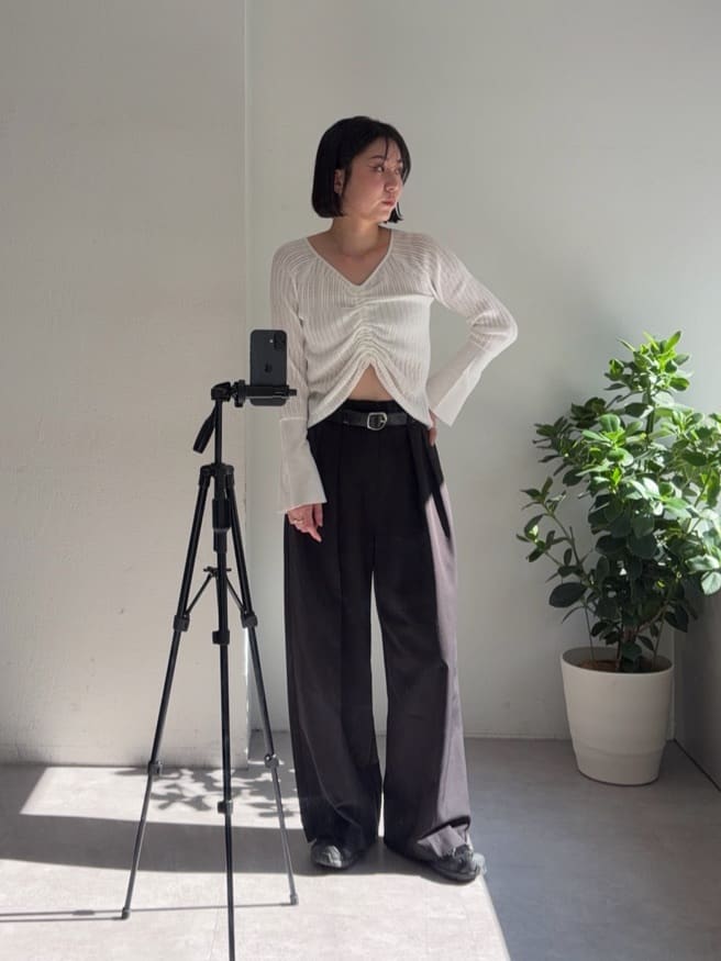 CAPRICIEUX LE'MAGE | フロントギャザーニット | Rakuten Fashion(楽天