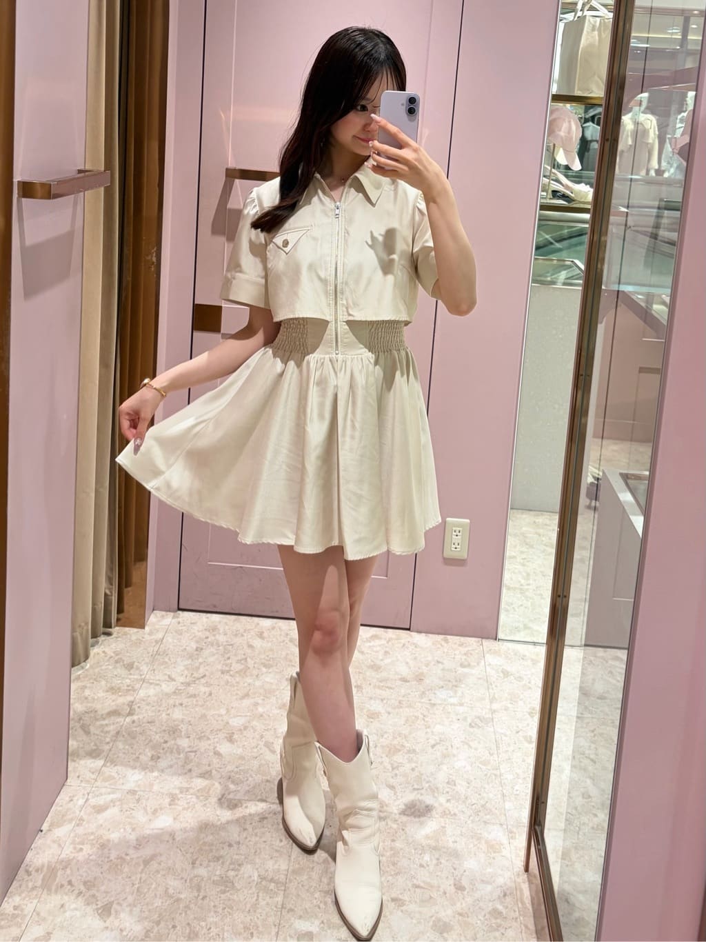 rienda | バストディティールフレアミニワンピース | Rakuten Fashion