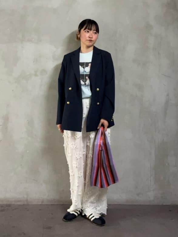 FREAK'S STORE | sheer cotton 3D embroidery easy pants/シアー