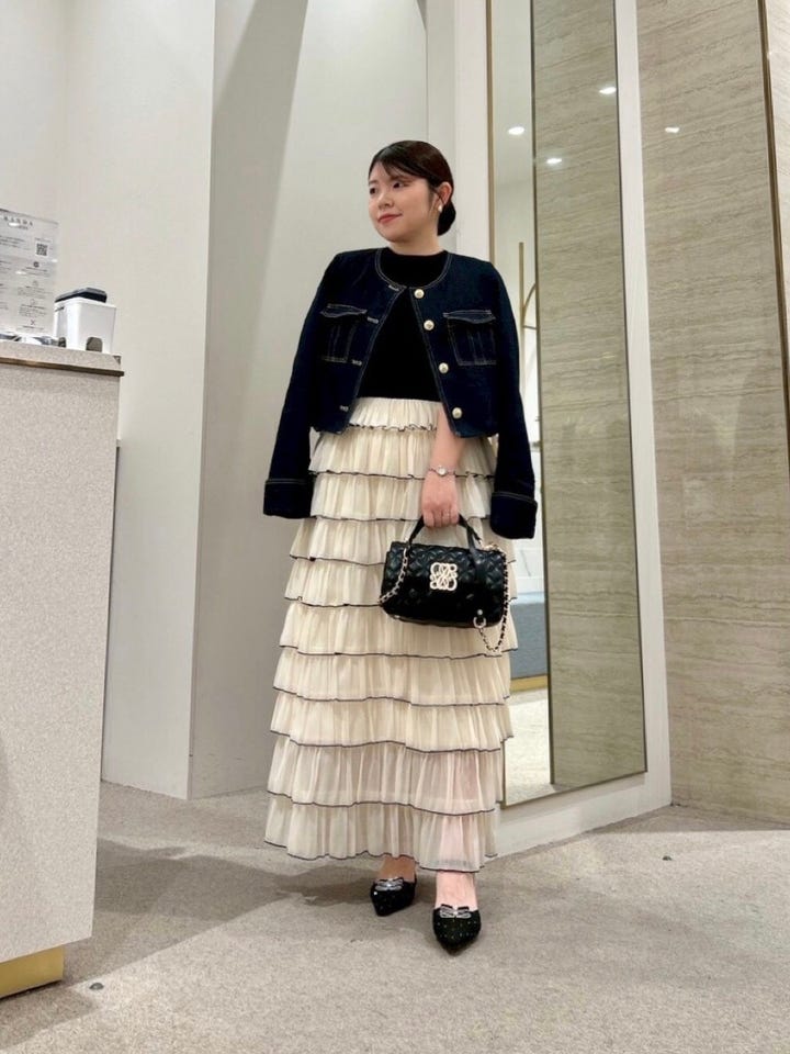 RANDA | ティアードフリルドッキングワンピース | Rakuten Fashion
