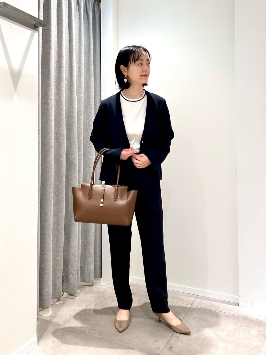 NATURAL BEAUTY BASIC | ドビーツイル SETUP ノーカラージャケット