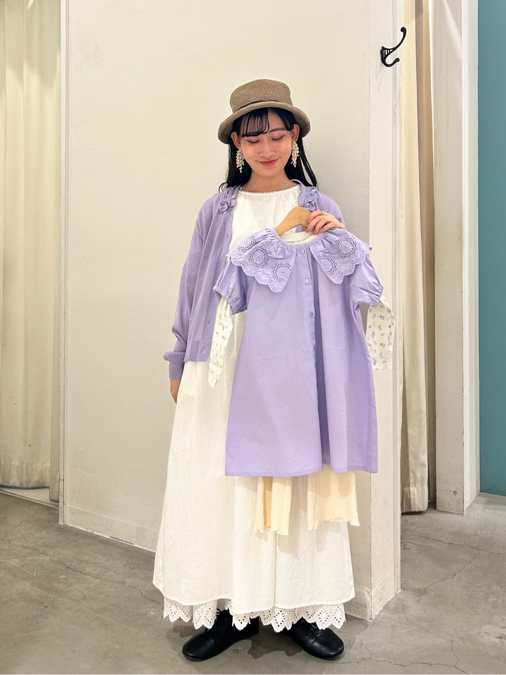 Samansa Mos2 | 胸元レース貼りワンピース | Rakuten Fashion(楽天