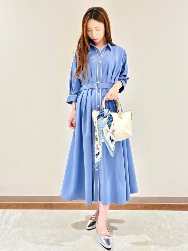 grove | 【貴島明日香さん着用・美シルエット】ウエストタック配色
