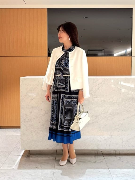 ANAYI | スカーフプリントボウタイ ワンピース | Rakuten Fashion(楽天