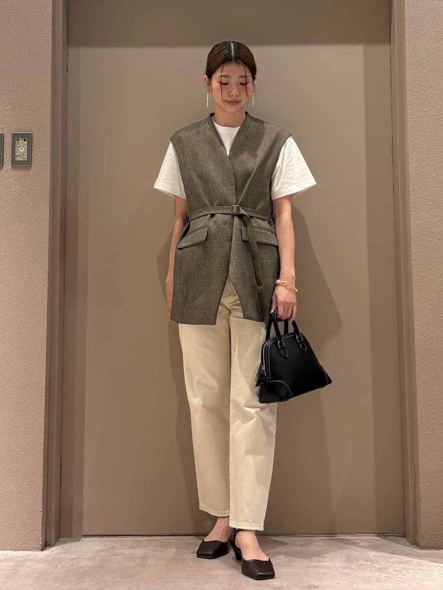 Mila Owen | 共ベルト付きオーバーサイズノーカラーベスト | Rakuten