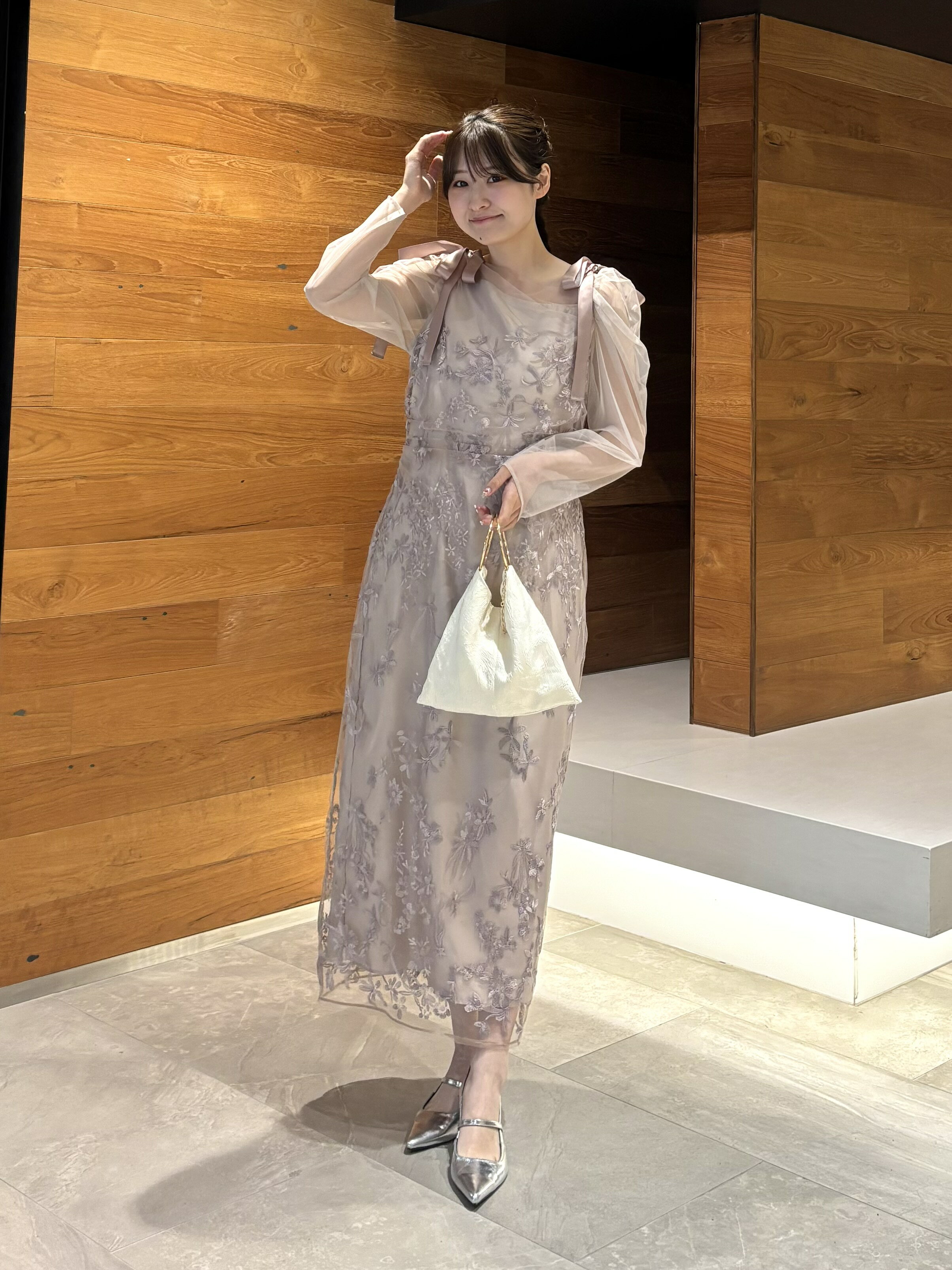 ANDRESD 新品　Sサイズ ANDRESD | 結婚式・二次会対応 刺繍シアーリボンドレス | Rakuten