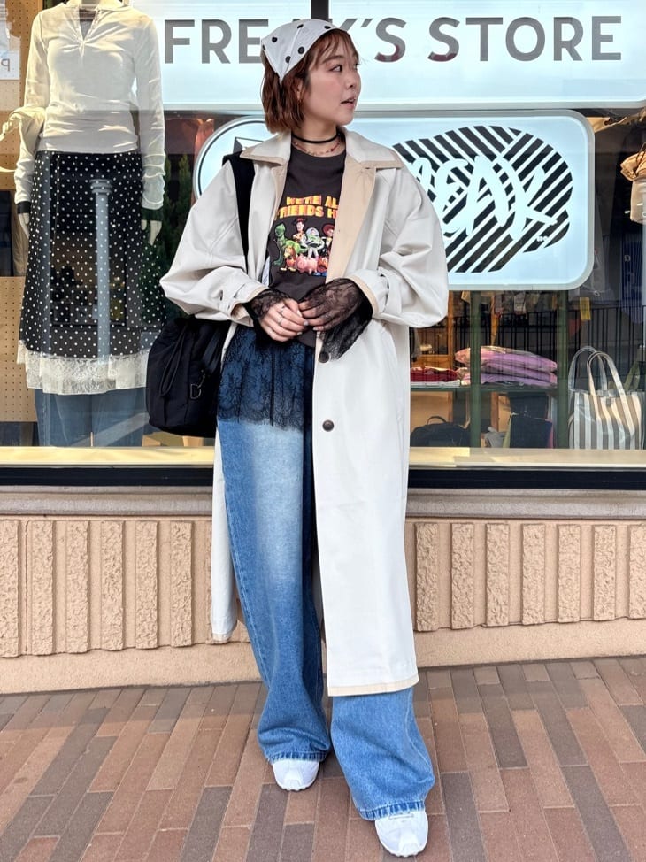 FREAK’S STOREの<新色追加><低身長サイズあり>ウォッシュ加工 イージーデニムパンツ/楽ちんデニム 全3色 XS/S/Mを使ったコーディネートを紹介します。｜Rakuten Fashion(楽天ファッション／旧楽天ブランドアベニュー)6981359