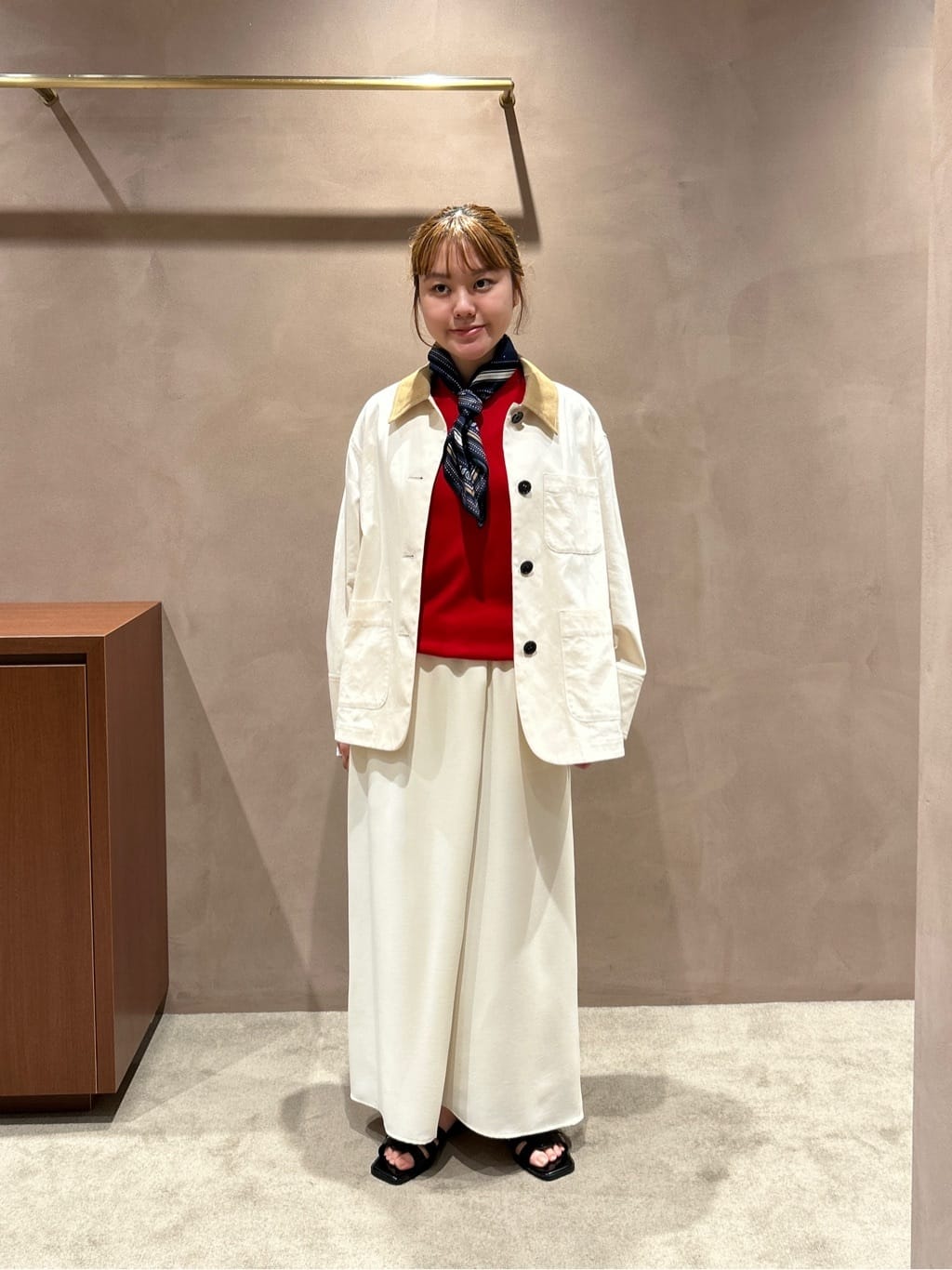UNITED ARROWS | COMFY ラップ マキシスカート WHITE -防汚 UVカット