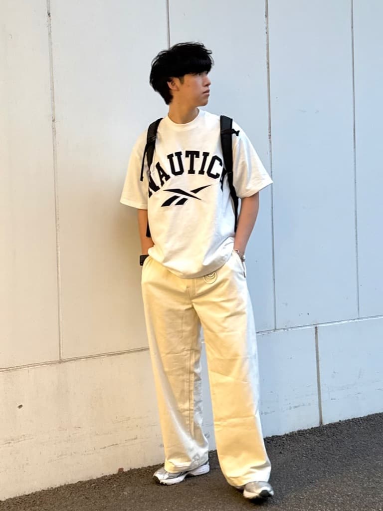 FREAK’S STOREの【Exclusive】 Reebok×NAUTICA ダブルネーム アーチロゴ クルーネックTシャツ ショートスリーブ 25AWを使ったコーディネートを紹介します。｜Rakuten Fashion(楽天ファッション／旧楽天ブランドアベニュー)6984830