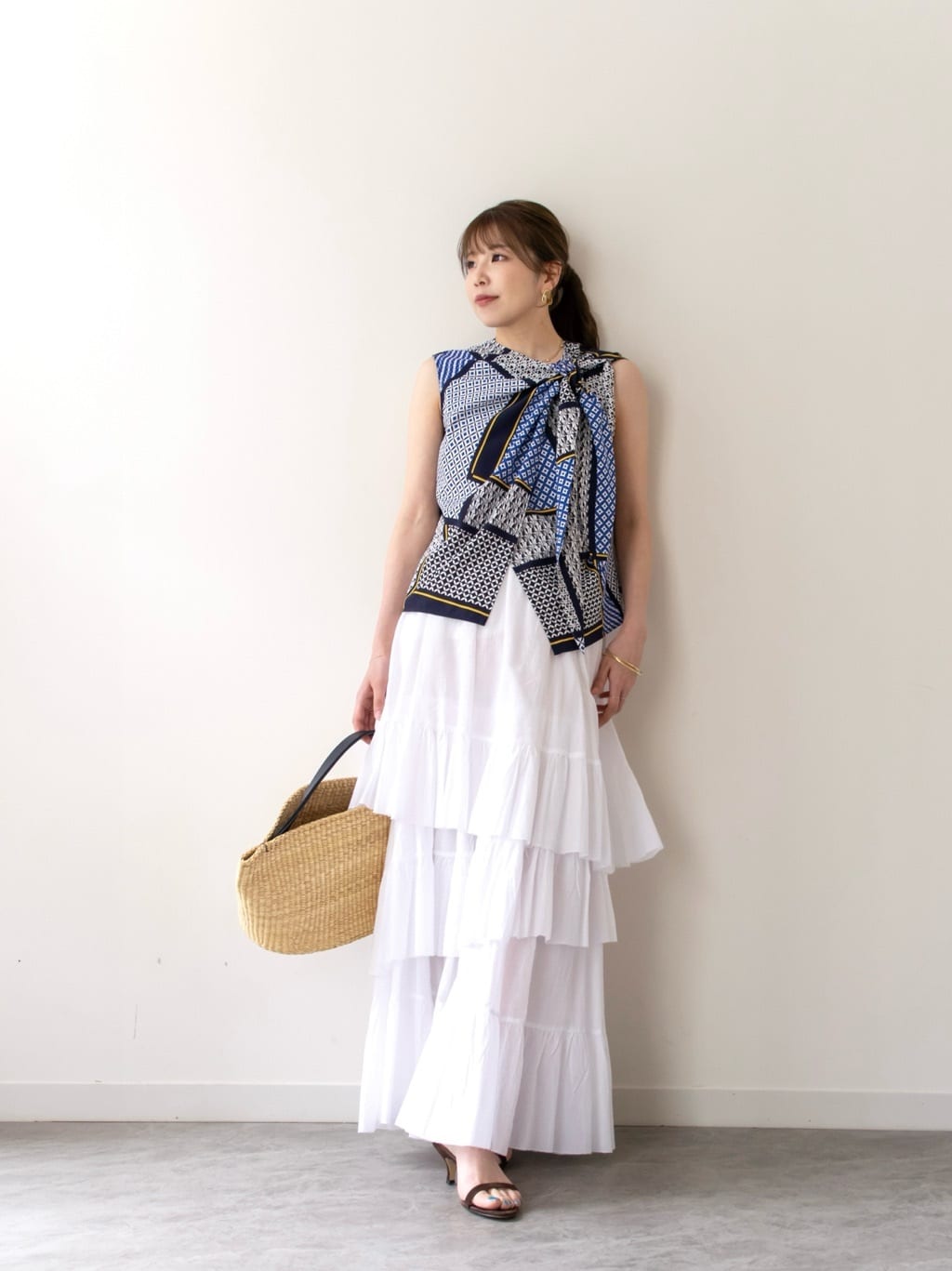 allureville | ジオメトリックプリントパッチブラウス | Rakuten