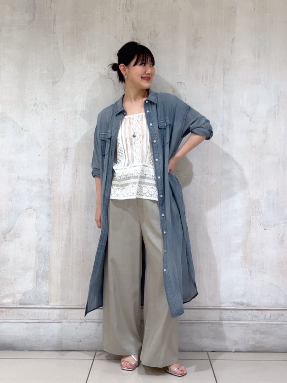BEARDSLEY | シフォンデニムシャツワンピース | Rakuten Fashion(楽天