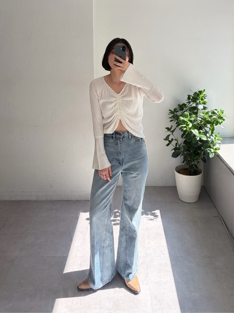 CAPRICIEUX LE'MAGE | フロントギャザーニット | Rakuten Fashion(楽天