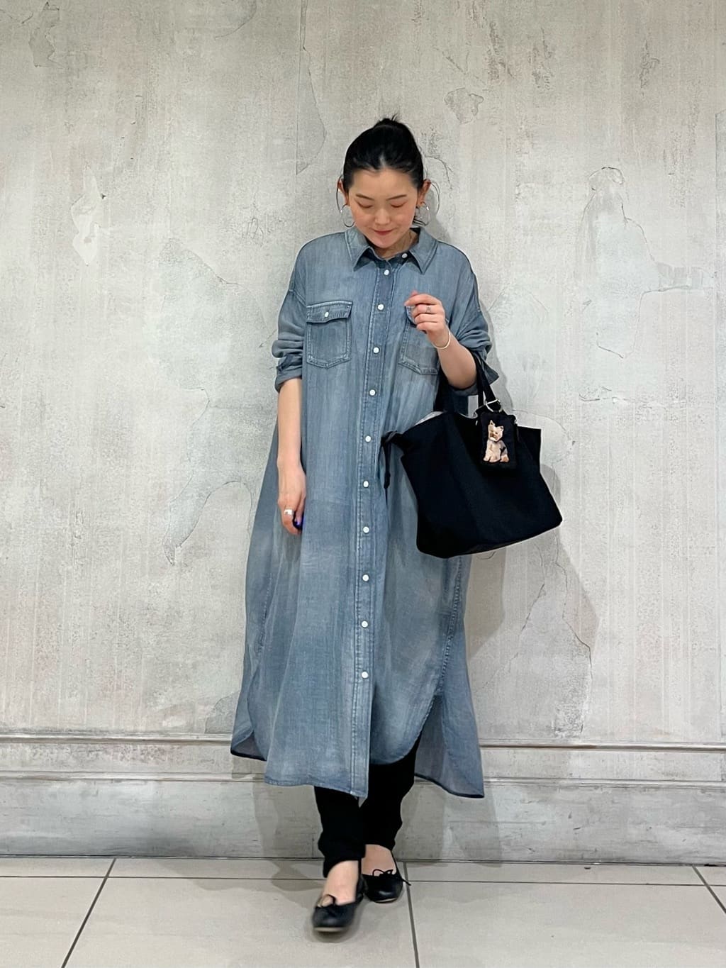 BEARDSLEY | シフォンデニムシャツワンピース | Rakuten Fashion(楽天
