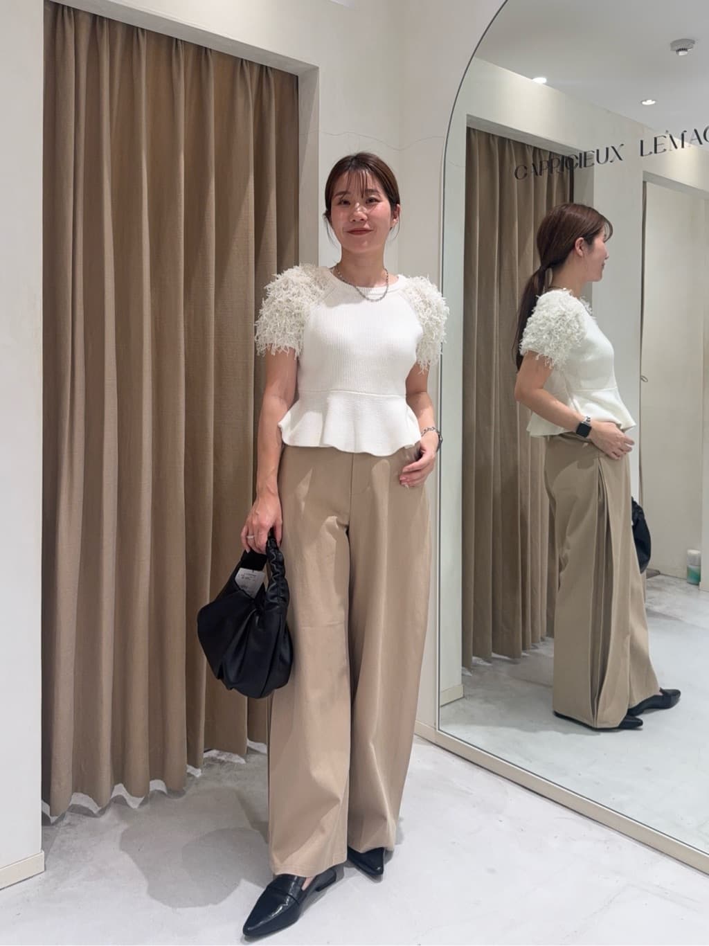 CAPRICIEUX LE'MAGE | フリンジペプラムニット | Rakuten Fashion(楽天