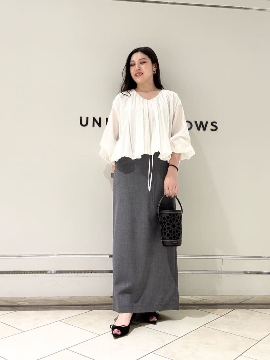 <AEWEN MATOPH＞バルーン2WAYブラウス - ウォッシャブル AEWEN MATOPH＞バルーン2WAYブラウス ‐ ウォッシャブル ‐ （WHITE