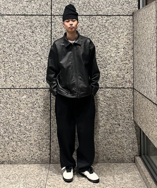 BEAMS MEN | ワイドフィット レザー ジップブルゾン | Rakuten Fashion