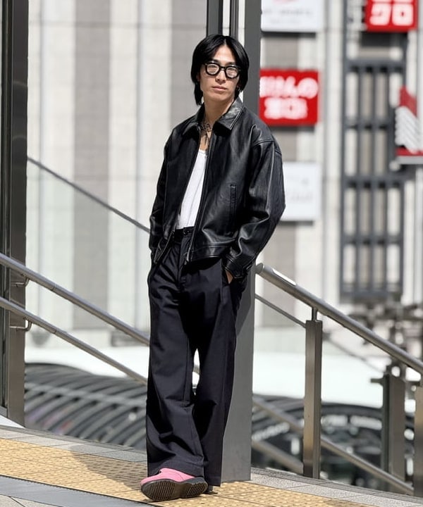 BEAMS MEN | ワイドフィット レザー ジップブルゾン | Rakuten Fashion