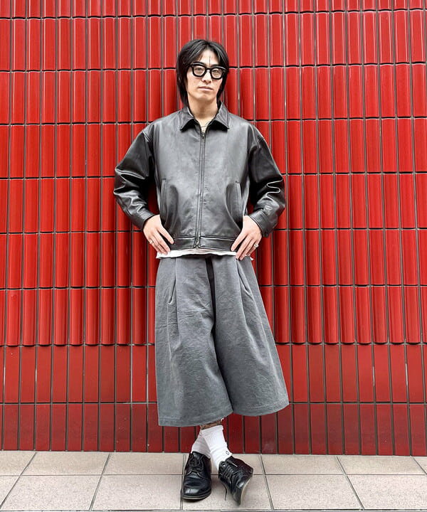 BEAMS レザー ジップブルゾン【ワイドフィット】 【公式通販】