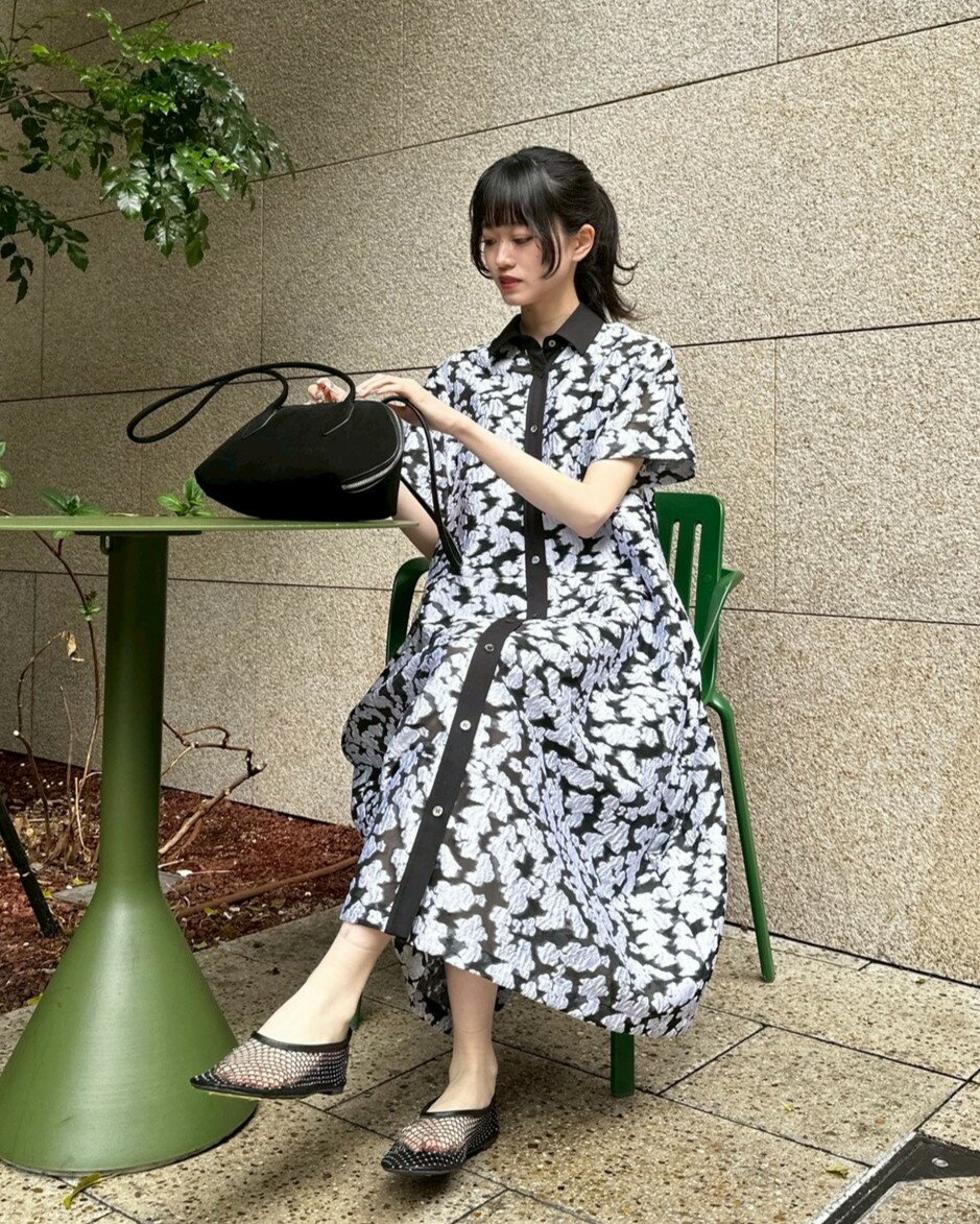 LE CIEL BLEU | シアージャカードドレス / Sheer Jacquard Dress