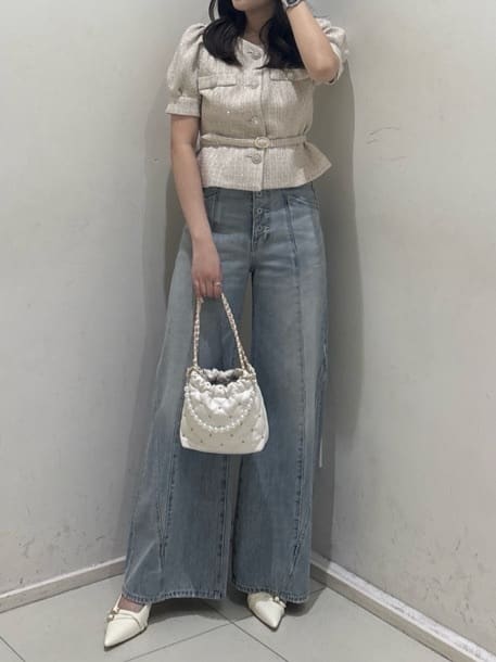 rienda | フロントボタンデザインハイウエストデニムパンツ | Rakuten