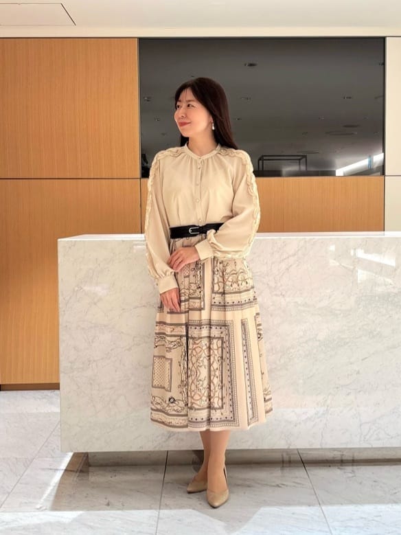 ANAYI | スカーフプリントタックスカート | Rakuten Fashion(楽天