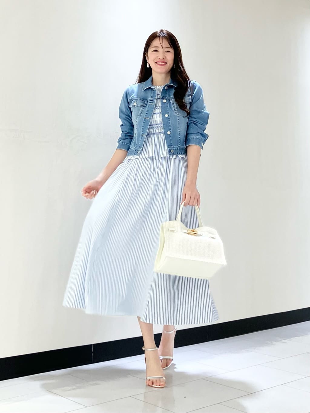 ANAYI | カラーストライプスモッキング ワンピース | Rakuten Fashion