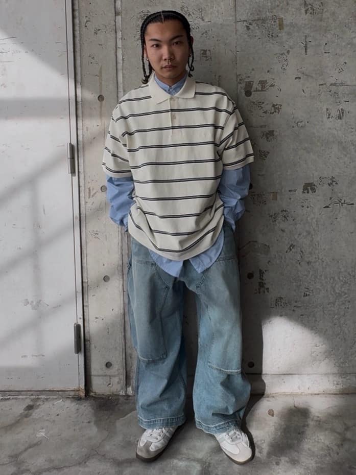 FREAK'S STORE | ビッグシルエット ボーダー ポロシャツ ショート