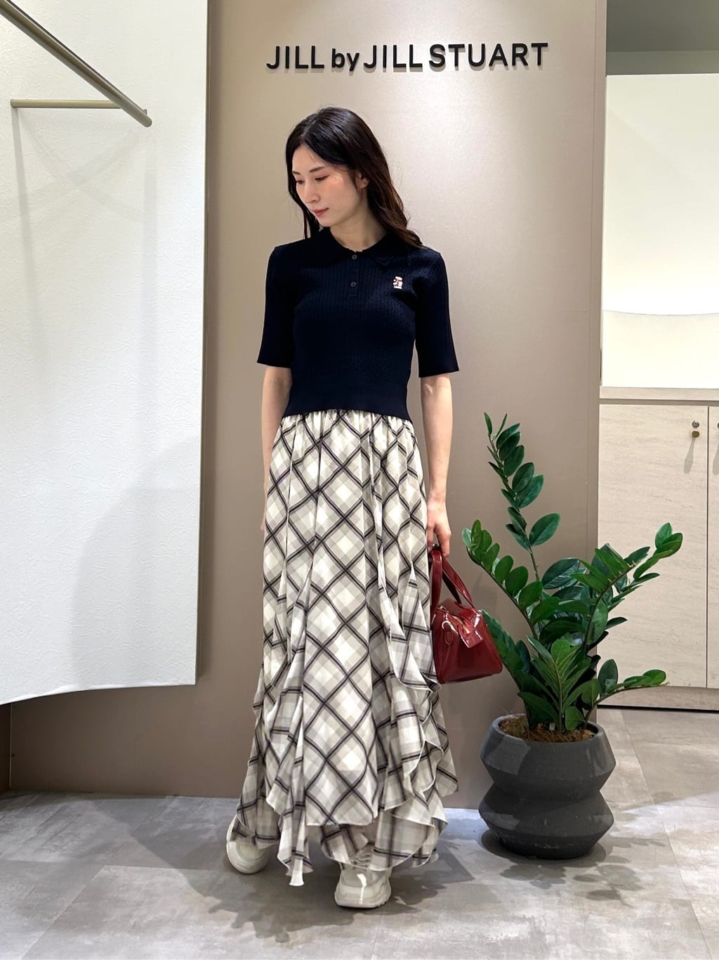 JILL by JILL STUART | シアーチェックラッフルフリルスカート