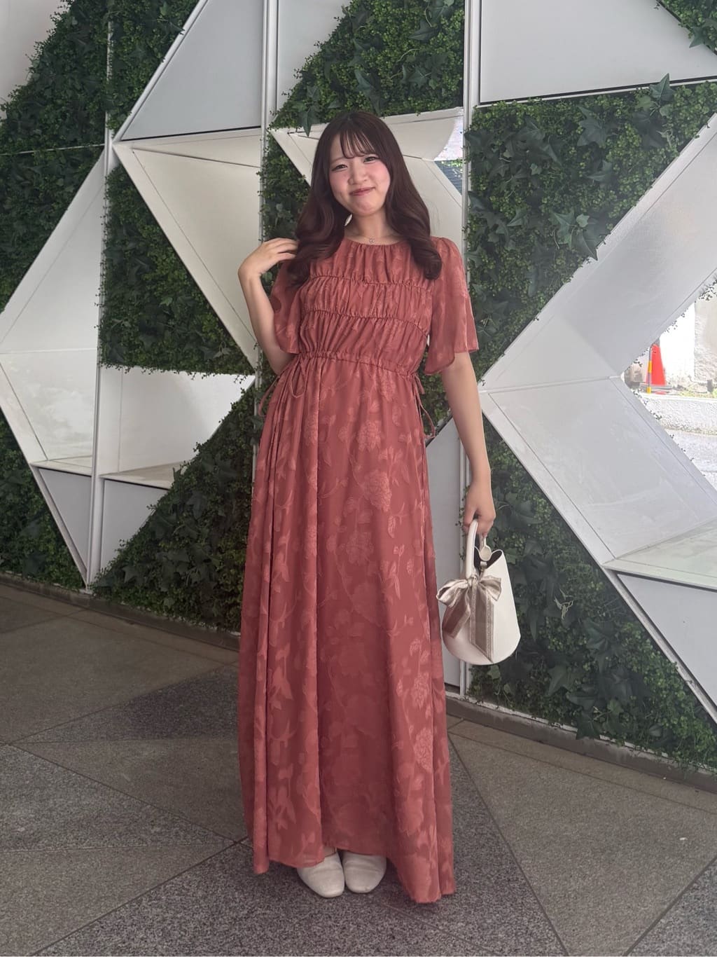 natural couture | ジャガードウエストリボンワンピース | Rakuten