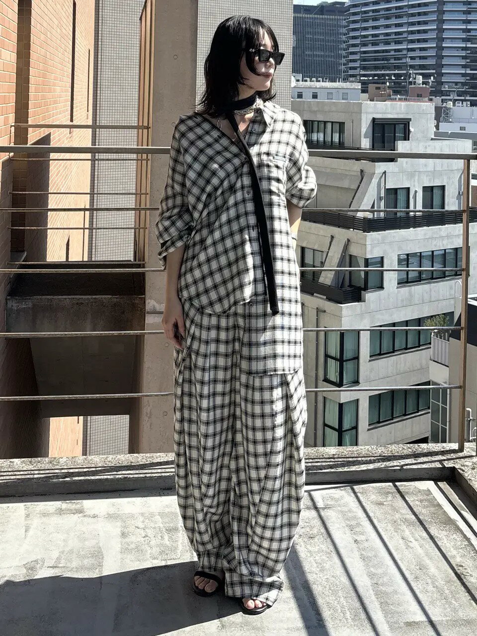 PRANK PROJECTのカラミチェックチェックオーバーシャツ / Karami Check Over Shirtを使ったコーディネートを紹介します。｜Rakuten Fashion(楽天ファッション／旧楽天ブランドアベニュー)7014124
