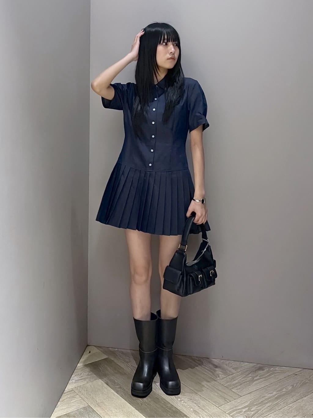 moussy | PLEATED SHIRT MINI ドレス | Rakuten Fashion(楽天