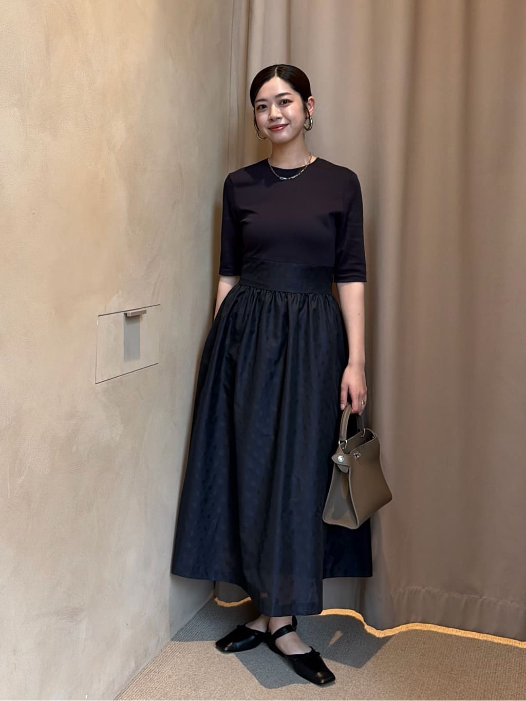 UNITED ARROWS | フィット&フレア シアー ドット ワンピース