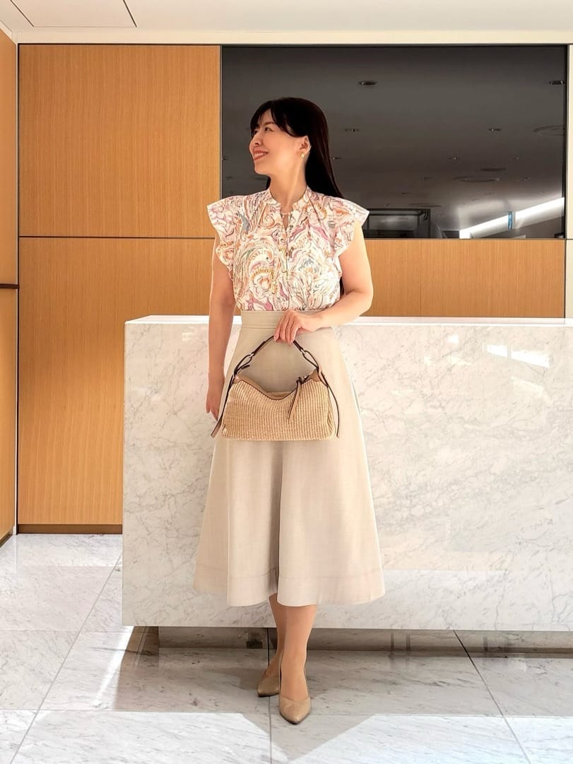 ANAYI | 【セットアップ対応商品】オックスストレッチフレア スカート