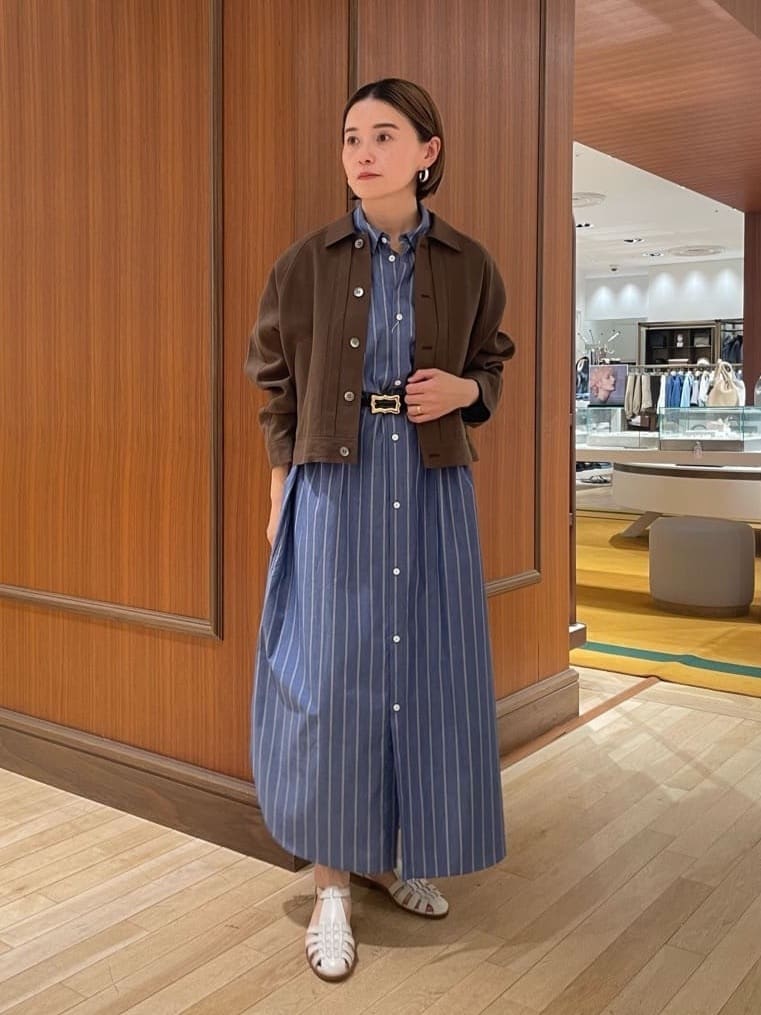 TOMORROWLAND | ストライプブロード ロングシャツワンピース | Rakuten
