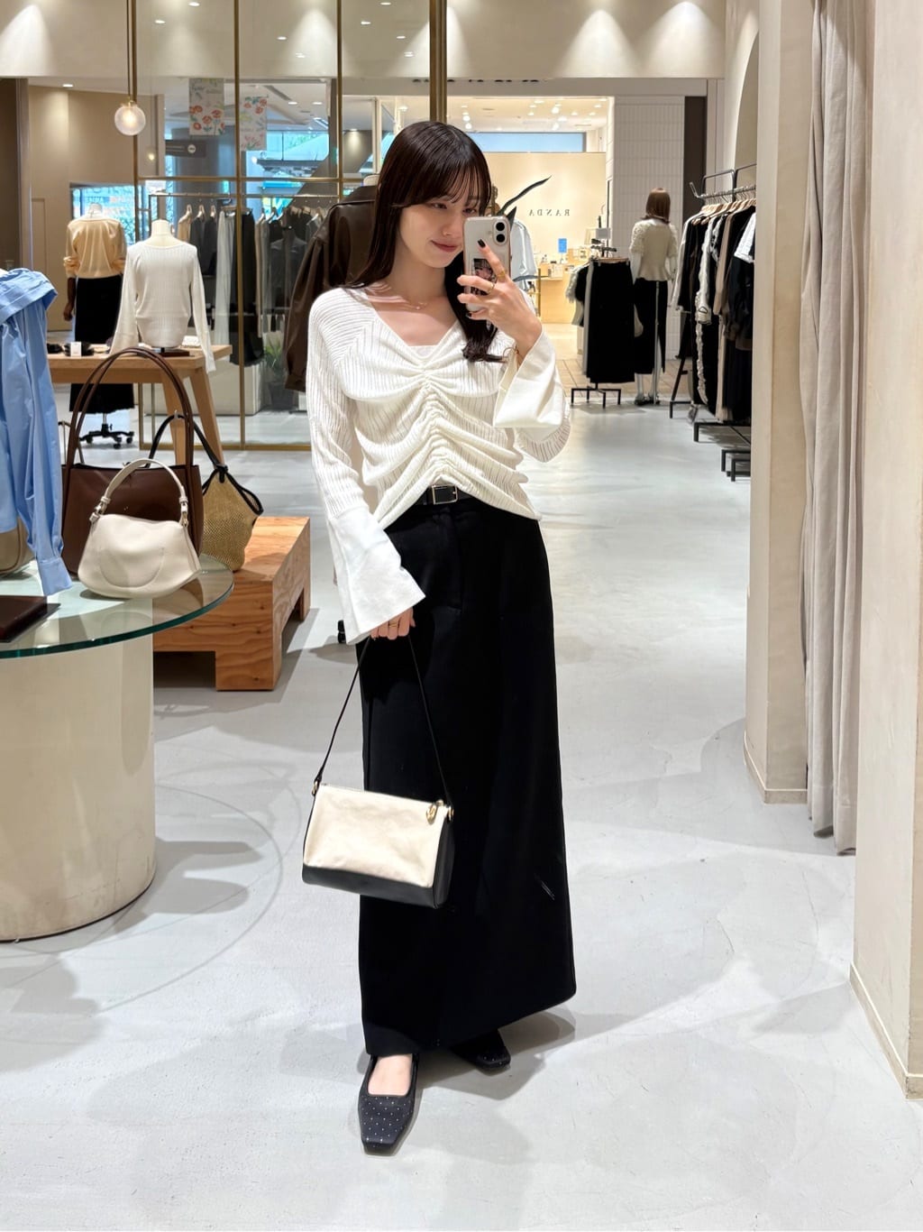 CAPRICIEUX LE'MAGE | フロントギャザーニット | Rakuten Fashion(楽天