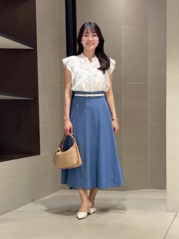 ANAYI | 【セットアップ対応商品】オックスストレッチフレア スカート
