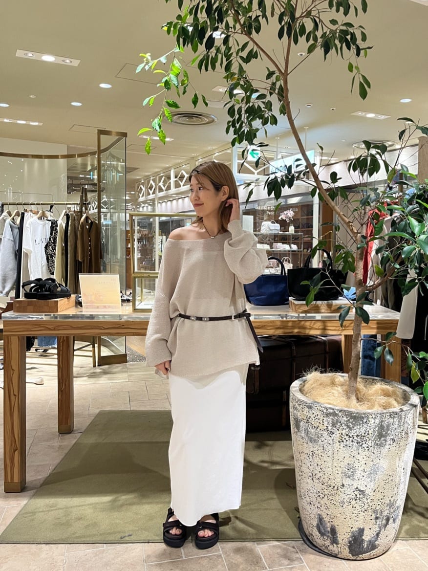 GALLARDAGALANTEのペーパーヤーンメッシュニットを使ったコーディネートを紹介します。｜Rakuten Fashion(楽天ファッション／旧楽天ブランドアベニュー)7019843