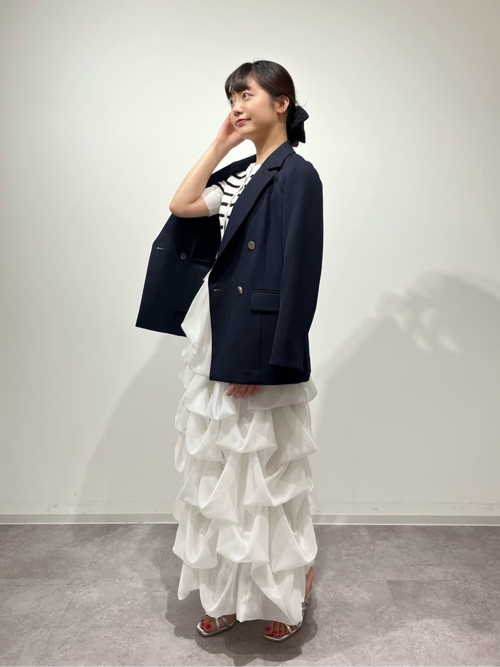PROPORTION ＜山内ともなさんコラボ＞タックバルーンスカート ホワイト 山内ともなさんコラボ＞タックバルーンスカート | PROPORTION BODY