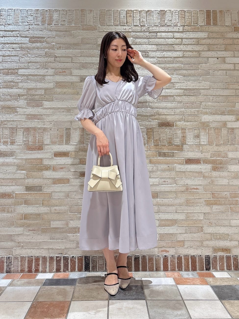 PROPORTION BODY DRESSING | シフォン楊柳ギャザーワンピース 26SS
