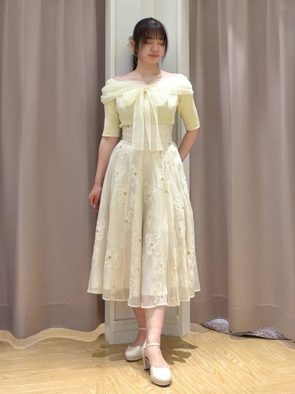 WILLSELECTION | フラワー刺繍シアースカート | Rakuten Fashion(楽天