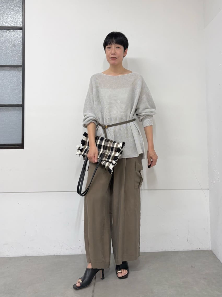 GALLARDAGALANTEのペーパーヤーンメッシュニットを使ったコーディネートを紹介します。｜Rakuten Fashion(楽天ファッション／旧楽天ブランドアベニュー)7024421