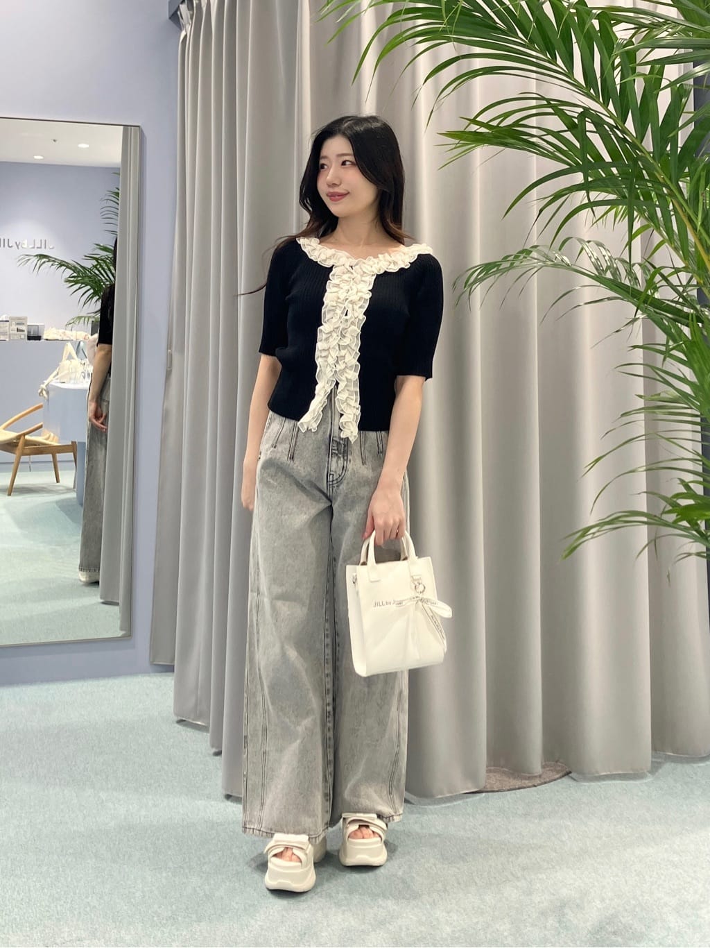 JILL by JILL STUART | フリルトリムニット半袖 | Rakuten Fashion