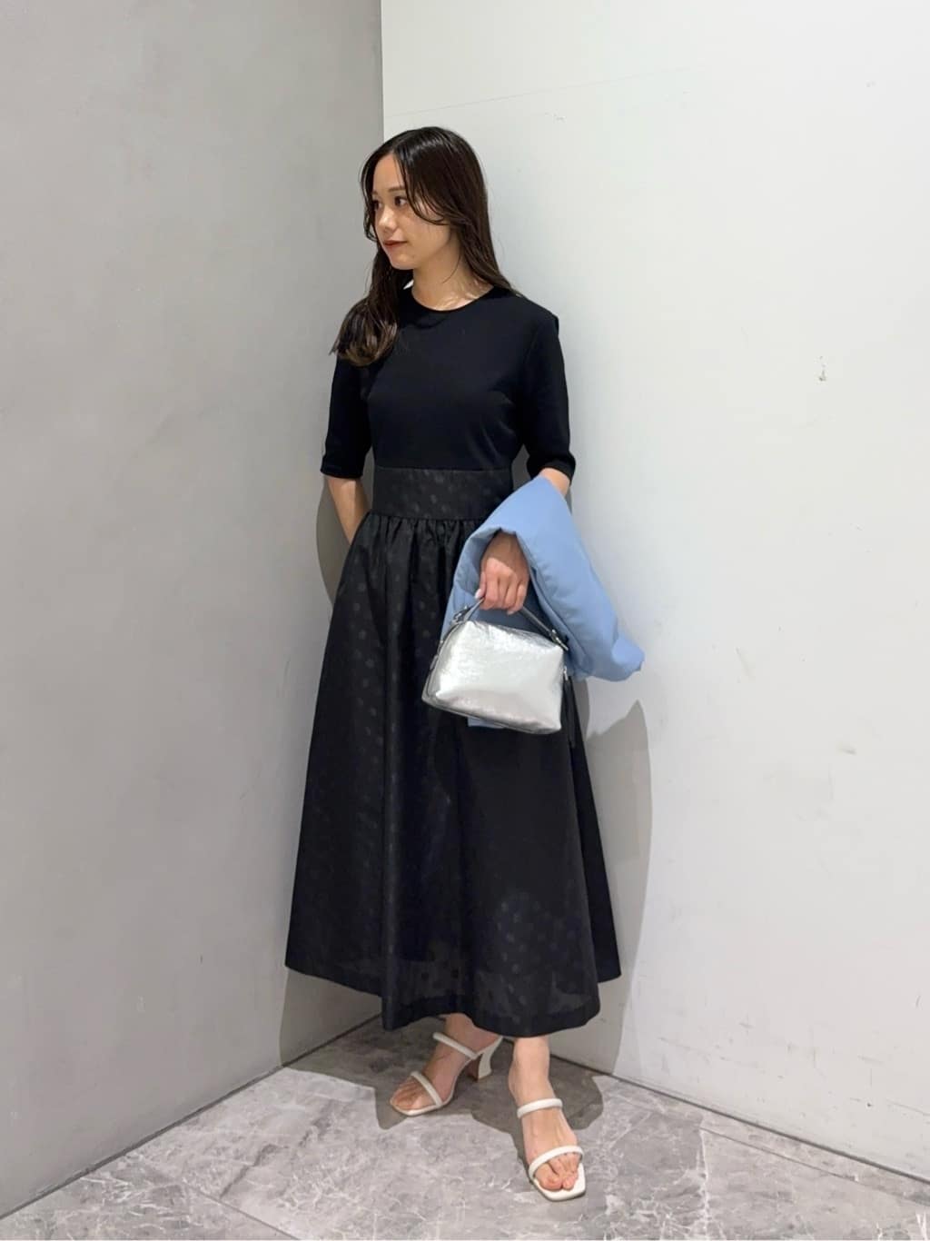 UNITED ARROWS | フィット&フレア シアー ドット ワンピース