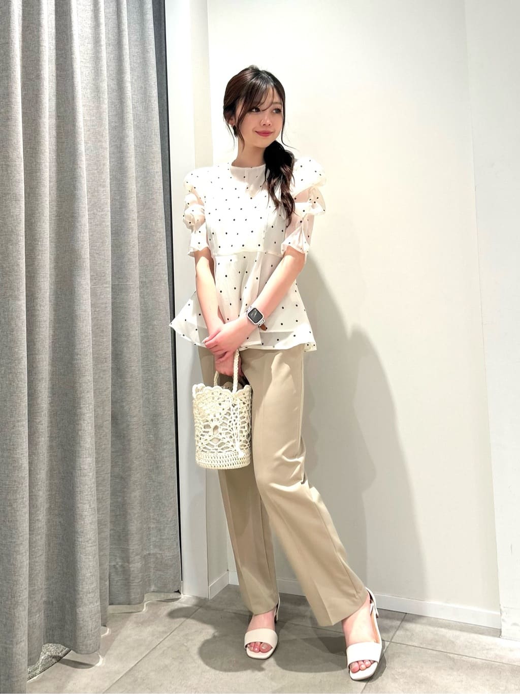 NATURAL BEAUTY BASIC | <Oggi掲載>シアーペプラムブラウス半袖