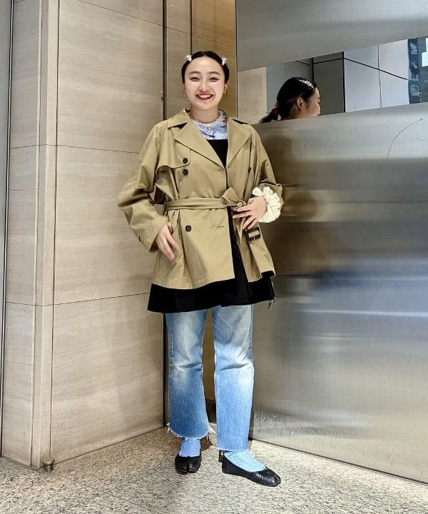 BEAMS WOMEN | オーバーサイズ ハーフ トレンチ コート 26SS